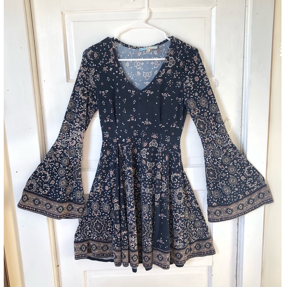 Boho Inspired Bell Sleeve Dress